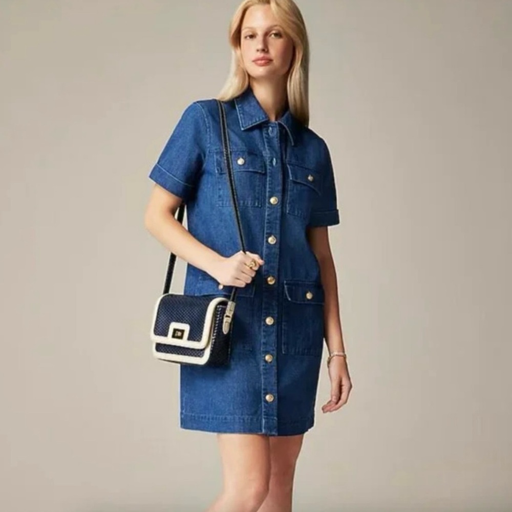 J. Crew Blue Denim Shirt Dress
